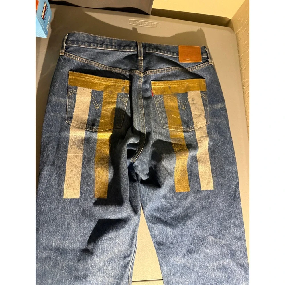 Levis 501 150th Anniversary Edition Custom Jeans Blue Denim 32x32 Mens